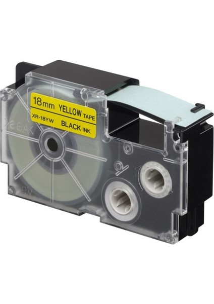 18MM Yüksekliğinde Sarı Zemin Üzerine Siyah Baskı, 8 Metre Uzunluk Etiketi Kartuşu