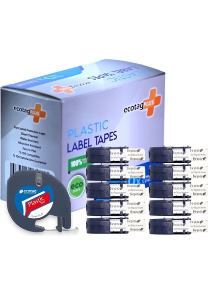 Kırmızı 12 mm x 4 M Plastik Şerit Etiket, 10'lu Paket fiyatları