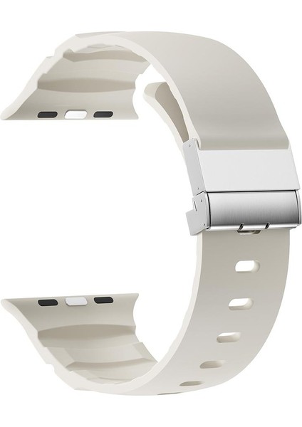 Apple Watch Ultra / Ultra 2 49 Uyumlu Silikon Kordon Ayarlanabilir Klipsli Metal Tokalı Kayış modelleri