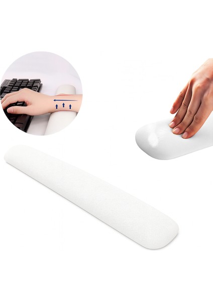 Bilek Destekli Klavye Pad - Kaymaz Klavye Destek Pedi - Keyboard Pedi - Oval Klavye Pedi - Klavye Desteği ( 1 Adet )
