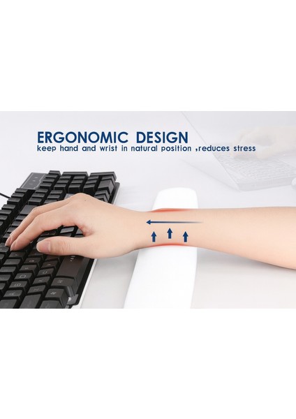 Bilek Destekli Klavye Pad - Kaymaz Klavye Destek Pedi - Keyboard Pedi - Oval Klavye Pedi - Klavye Desteği ( 1 Adet ) indirimleri
