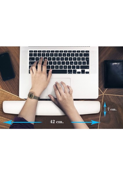 Bilek Destekli Klavye Pad - Kaymaz Klavye Destek Pedi - Keyboard Pedi - Oval Klavye Pedi - Klavye Desteği ( 1 Adet )