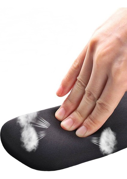 Bilek Destekli Klavye Pad - Kaymaz Klavye Destek Pedi - Keyboard Pedi - Oval Klavye Pedi - Klavye Desteği ( 1 Adet )
