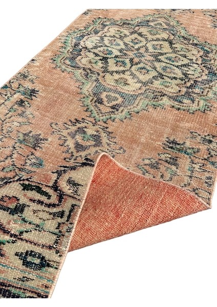 El Dokuma Eskitme Turuncu Halı 80X290 Vintage Yolluk Yün Kök Boya Turuncu fırsatları