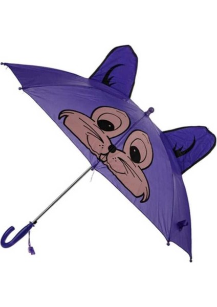 Eğlenceli Kulaklı ve Düdüklü 8 Telli Çocuk Şemsiyesi – 59 cm