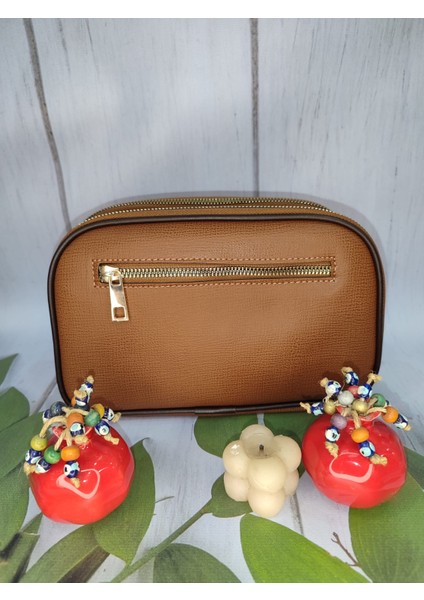 Üç Bölmeli Açık Kahverengi Çapraz Çanta modelleri