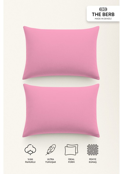 | 2'li Penye Yastık Kılıfı Seti | %100 Pamuk | 50 X70 | Fermuarlı | Jersey Kumaş
