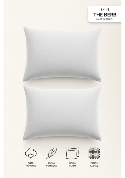 | 2'li Penye Yastık Kılıfı Seti | %100 Pamuk | 50 X70 | Fermuarlı | Jersey Kumaş