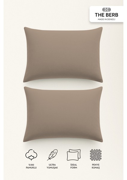 | 2'li Penye Yastık Kılıfı Seti | %100 Pamuk | 50 X70 | Fermuarlı | Jersey Kumaş