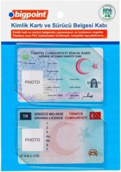 Şeffaf 86X54MM 2'li Kimlik ve Ehliyet Kabı Seti