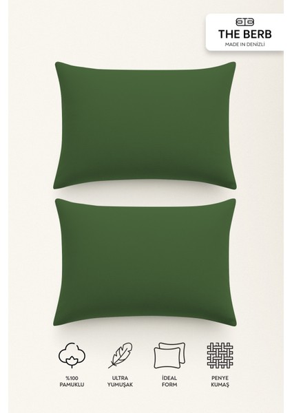 | 2'li Penye Yastık Kılıfı Seti | %100 Pamuk | 50 X70 | Fermuarlı | Jersey Kumaş