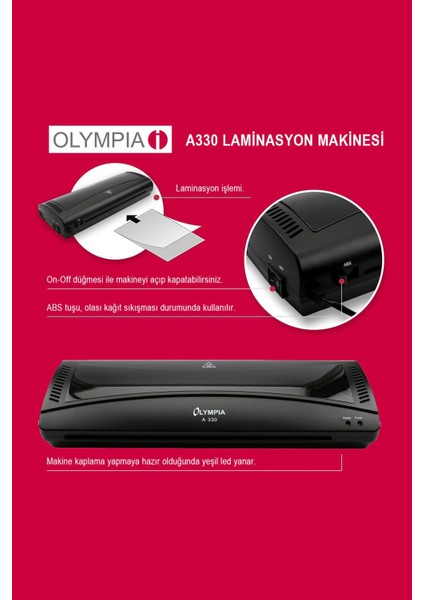 A3 Laminasyon Makinesi + 15 Pvc Film, Yüksek Kalite ve Kolay Kullanım Sağlar modelleri