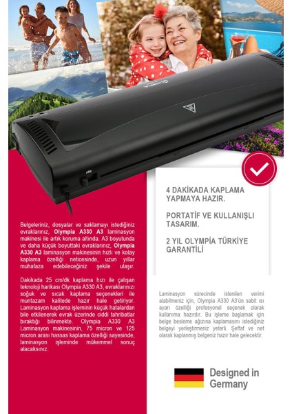 A3 Laminasyon Makinesi + 15 Pvc Film, Yüksek Kalite ve Kolay Kullanım Sağlar fırsatları