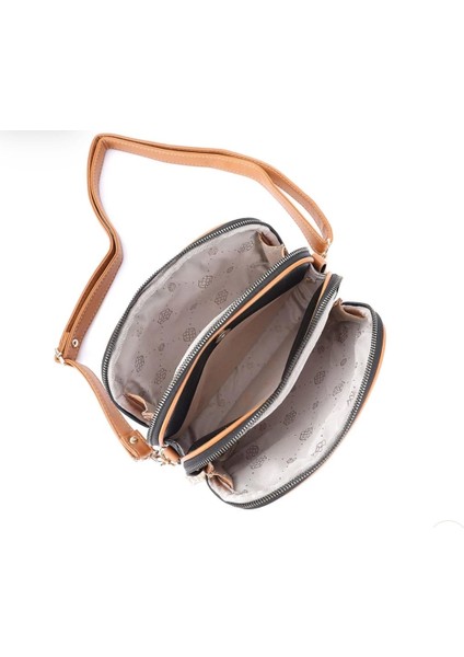 Üç Bölmeli Koyu Kahverengi Çapraz Çanta indirimleri