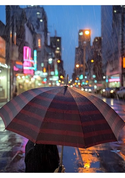 Rüzgâra ve Yağmura Dayanıklı 12 Telli Büyük Şemsiye – 93 cm