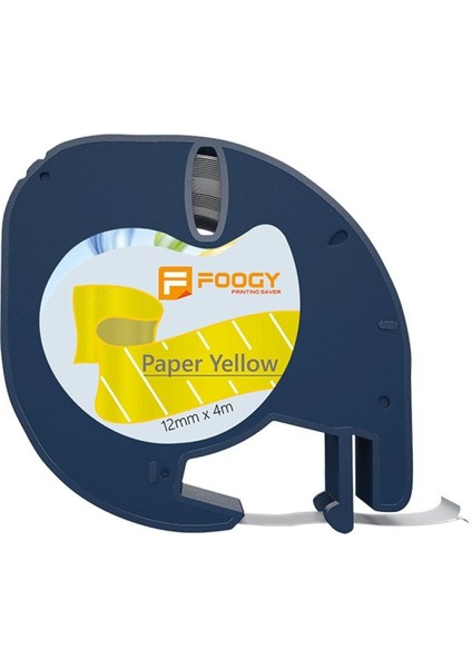 Sarı Çizgi Desenli Kağıt Şerit Etiket 12 mm x 4 M, E-Ticaret Uygun