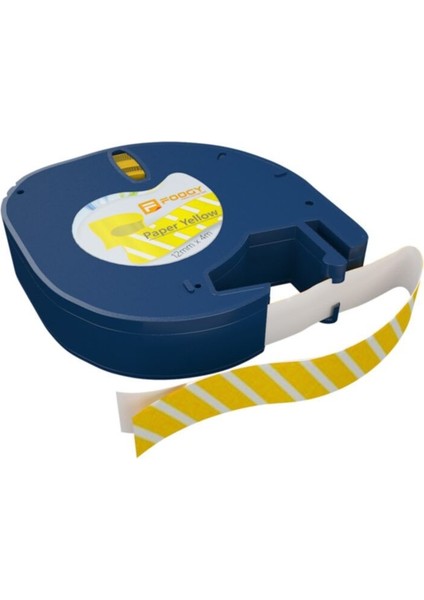 Sarı Çizgi Desenli Kağıt Şerit Etiket 12 mm x 4 M, E-Ticaret Uygun modelleri