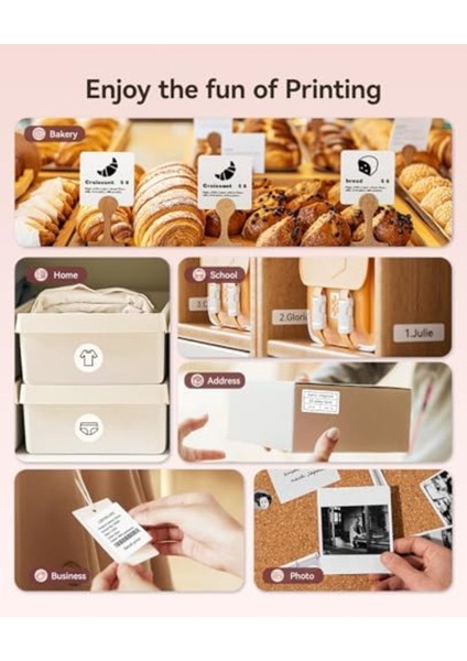 Bluetooth Etiket Yazıcı, Mürekkepsiz, Kompakt ve Kolay Kullanım, Küçük Işletmeler Için fiyatları