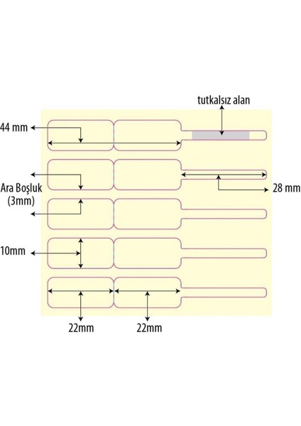 10MM x 72MM Pp Opak Kuşak Etiketi, 1250 Adet, Rulo, Yüksek Kalite fırsatları