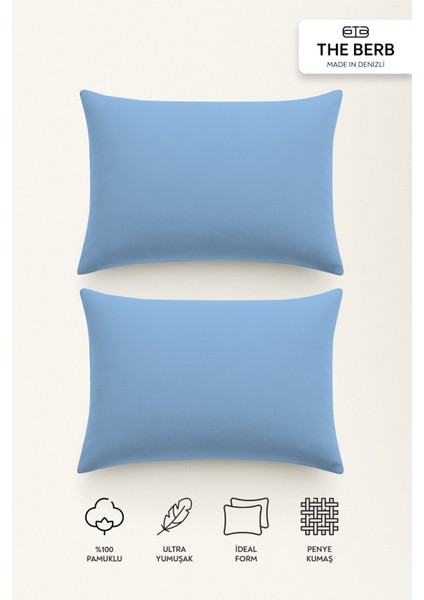 | 2'li Penye Yastık Kılıfı Seti | %100 Pamuk | 50 X70 | Fermuarlı | Jersey Kumaş