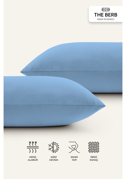 | 2'li Penye Yastık Kılıfı Seti | %100 Pamuk | 50 X70 | Fermuarlı | Jersey Kumaş fırsatları