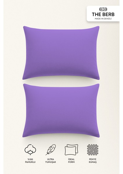 | 2'li Penye Yastık Kılıfı Seti | %100 Pamuk | 50 X70 | Fermuarlı | Jersey Kumaş