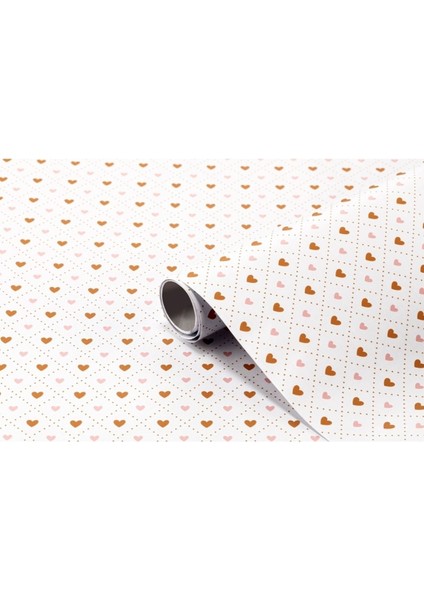 2m Kalp Desenli Yapışkanlı Folyo, Dekoratif ve Şık Tasarım, Kolay Uygulama