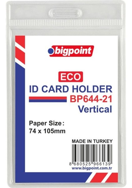 Dikey Eco Kart Poşeti 74X105 Mm, 10 Adet, Şık ve Kullanışlı Paketleme Çözümü