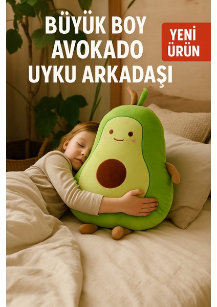 Büyük Boy Avokado Peluş Uyku Arkadaşı - Uyku ve Oyun Arkadaşı, Hediyelik - 95X65 cm Yumuşak Yastık fırsatları