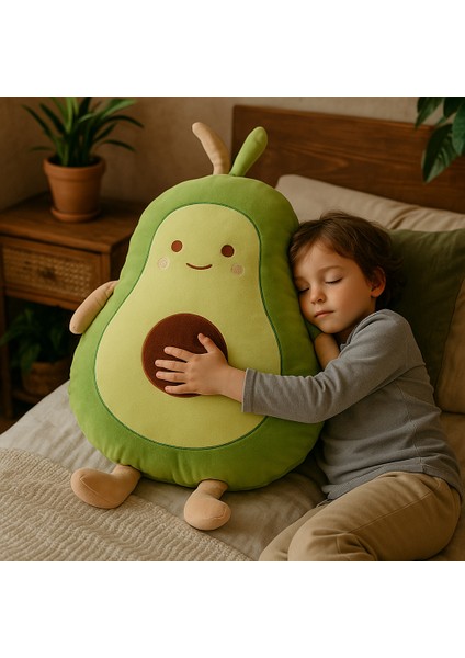 Büyük Boy Avokado Peluş Uyku Arkadaşı - Uyku ve Oyun Arkadaşı, Hediyelik - 95X65 cm Yumuşak Yastık indirimleri