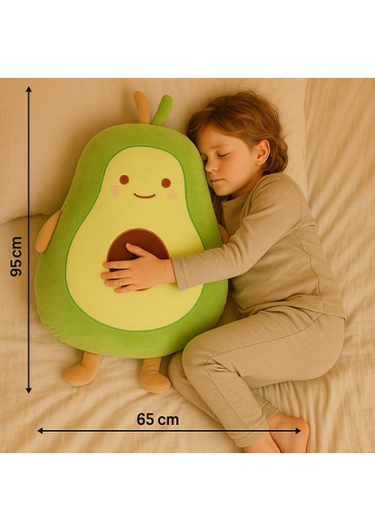 Büyük Boy Avokado Peluş Uyku Arkadaşı - Uyku ve Oyun Arkadaşı, Hediyelik - 95X65 cm Yumuşak Yastık