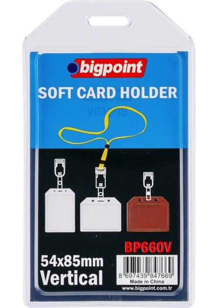 Dikey Şeffaf Kart Kapı, 54X85MM, 5'li Paket, Koruma ve Düzen Sağlar.