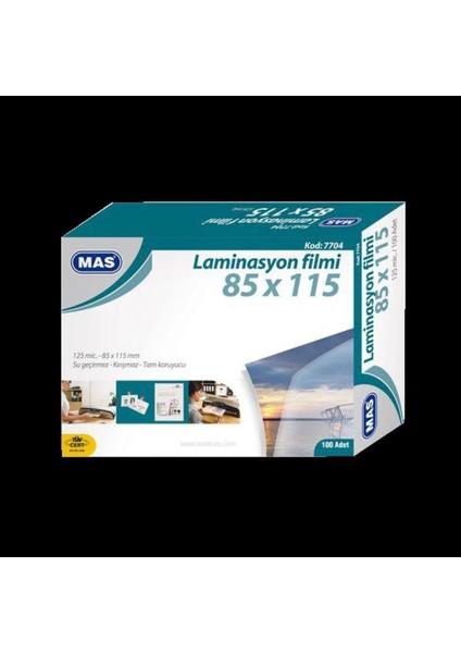 125 Mic Laminasyon Filmi 85X115 Mm, Kaliteli Koruma ve Şeffaflık Sağlar