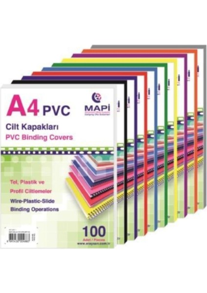 Kırmızı A4 Cilt Kapağı, 160 Mm, 100'LÜ Paket, Düzenli ve Şık Koruma Sağlar