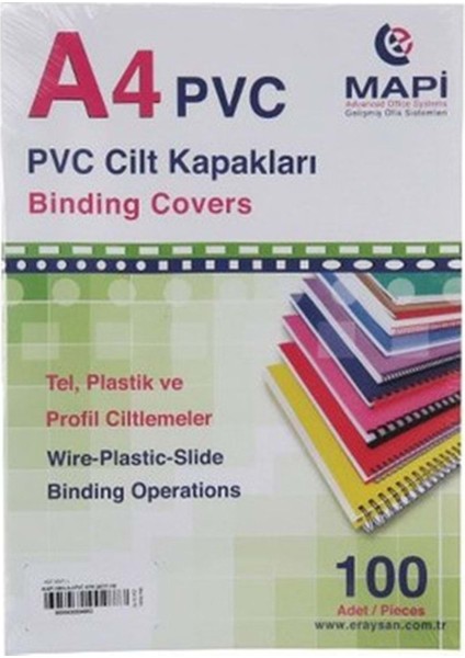 Beyaz A-4 Pvc Kapak, 100 Adet, Dayanıklı ve Kullanışlı Ürün.