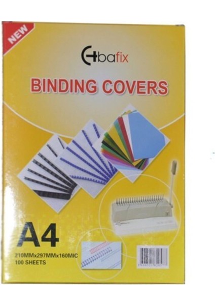 Mat Sarı A-4 Pvc Cilt Kapağı, 160 Micron, 100 Adet Paket