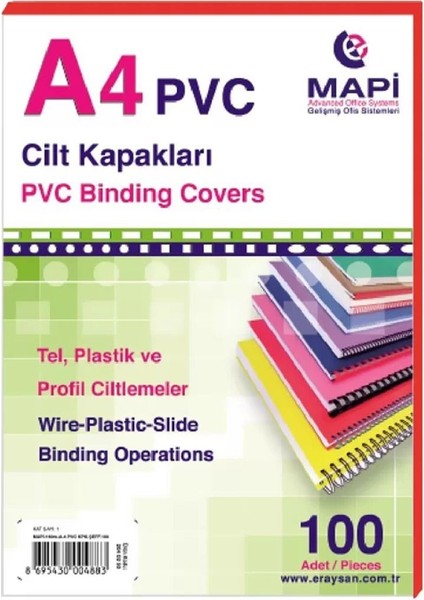 A4 Pvc Cilt Kapağı 160MIC Kırmızı 100'LÜ