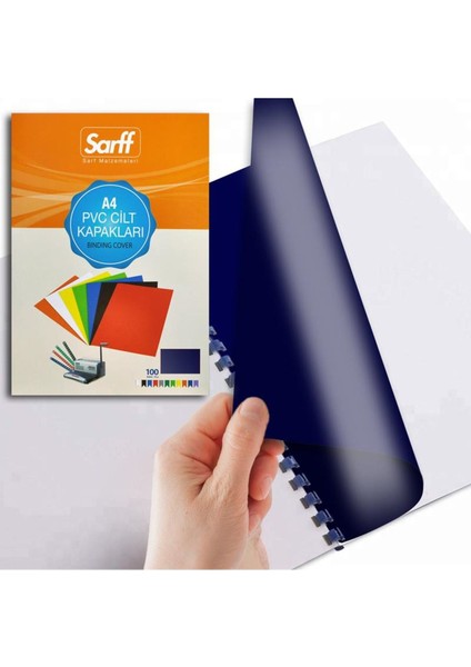 Mavi Pvc Cilt Kapağı A4 160 Micron 100 Adet, Yüksek Kalite ve Dayanıklı Kullanım fırsatları