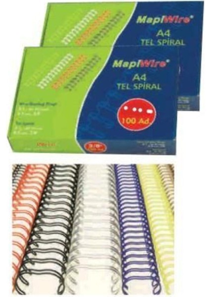 Beyaz Tel Spıral 3:1 3/16 (1-5 Sayfa) 100 Lü Paket