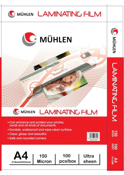 150 Mikron A4 Laminasyon Filmi, 100 Adet, Paketli, Kaliteli ve Dayanıklı fiyatları