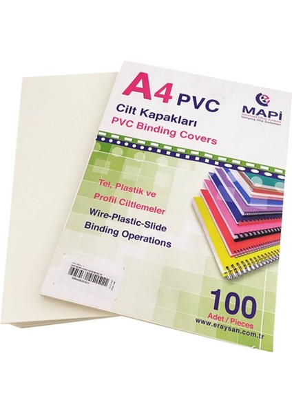 A4 Cilt Kapak Ppe Beyaz 300 Mikron 100'LÜ Set