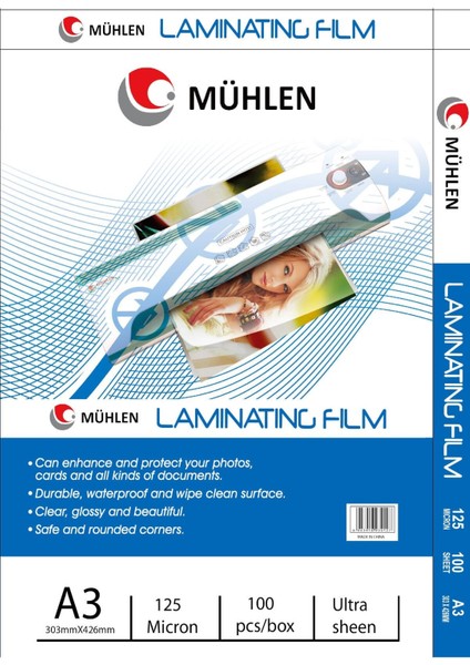 125 Mikron A3 Laminasyon Filmi, 100 Adet Paket fiyatları