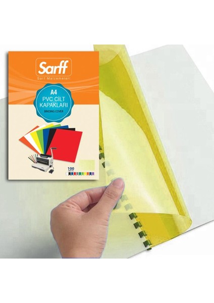 A4 Şeffaf Sarı Pvc Cilt Kapakları, 100 Adet, Dayanıklı ve Şık Koruma Sağlar. indirimleri