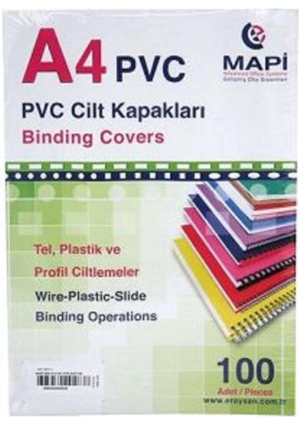 A4 Pvc Şeffaf Cilt Kapak 100'LÜ Paket, Koruma ve Saklama Çözümü