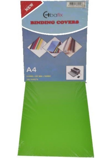 Yeşil Pvc Cilt Kapağı 160 Micron, Paket 100 Adet