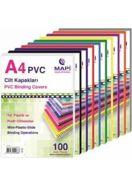 A4 Pvc Cilt Kapağı 100'LÜ Siyah, Şeffaf ve Dayanıklı Ofis Malzemesi