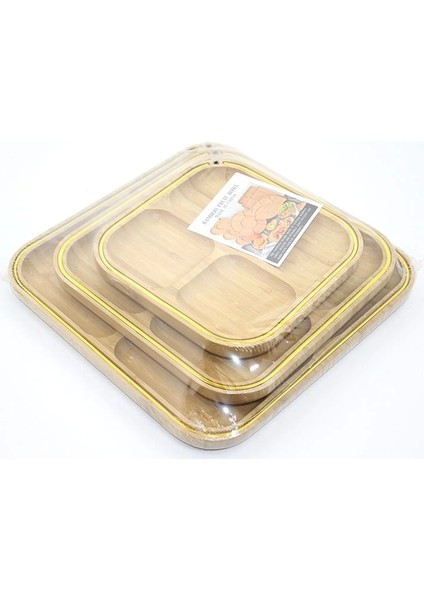 3'lü Ahşap Kahvaltı Çerez ve Meyve Sunum Tabağı