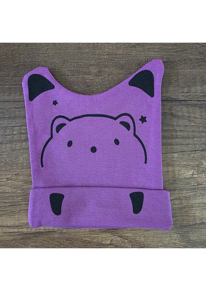 Yenidoğan Kız Erkek Bebek 1 Adet Ayıcık Figür Bandana Şapka Başlık Bere