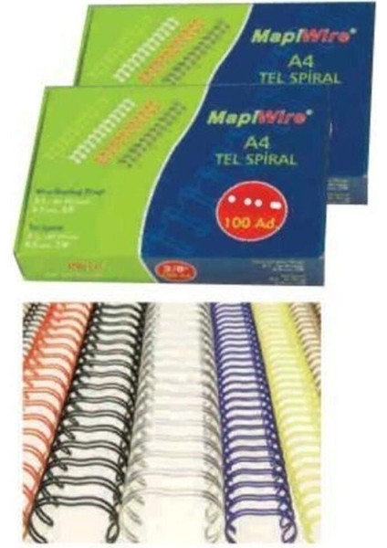 Beyaz Spiral Tel 3:1 Aralık 60-75 Yaprak 7/16, 100'LÜ Paket