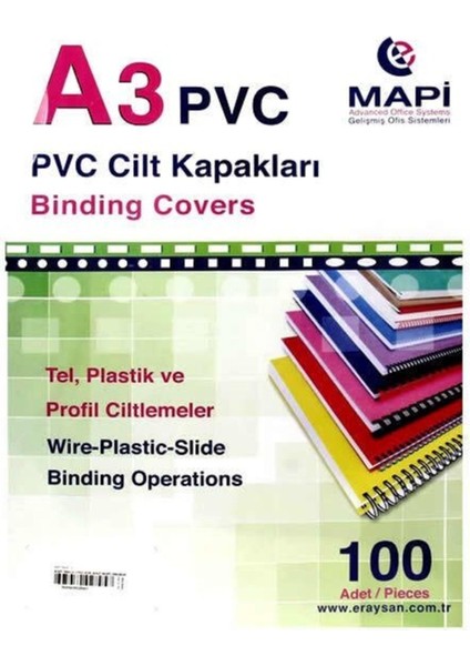 Şeffaf Pvc Cilt Kapak Seti, Mavi Renk, 100 Adet. fiyatları